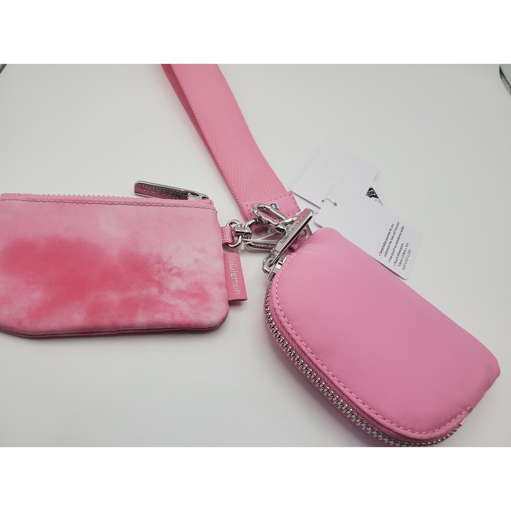 NWT Lululemon Dual Pouch Wristlet - Sweet Sorbet / Candy Cloud Pink Tie-Dye